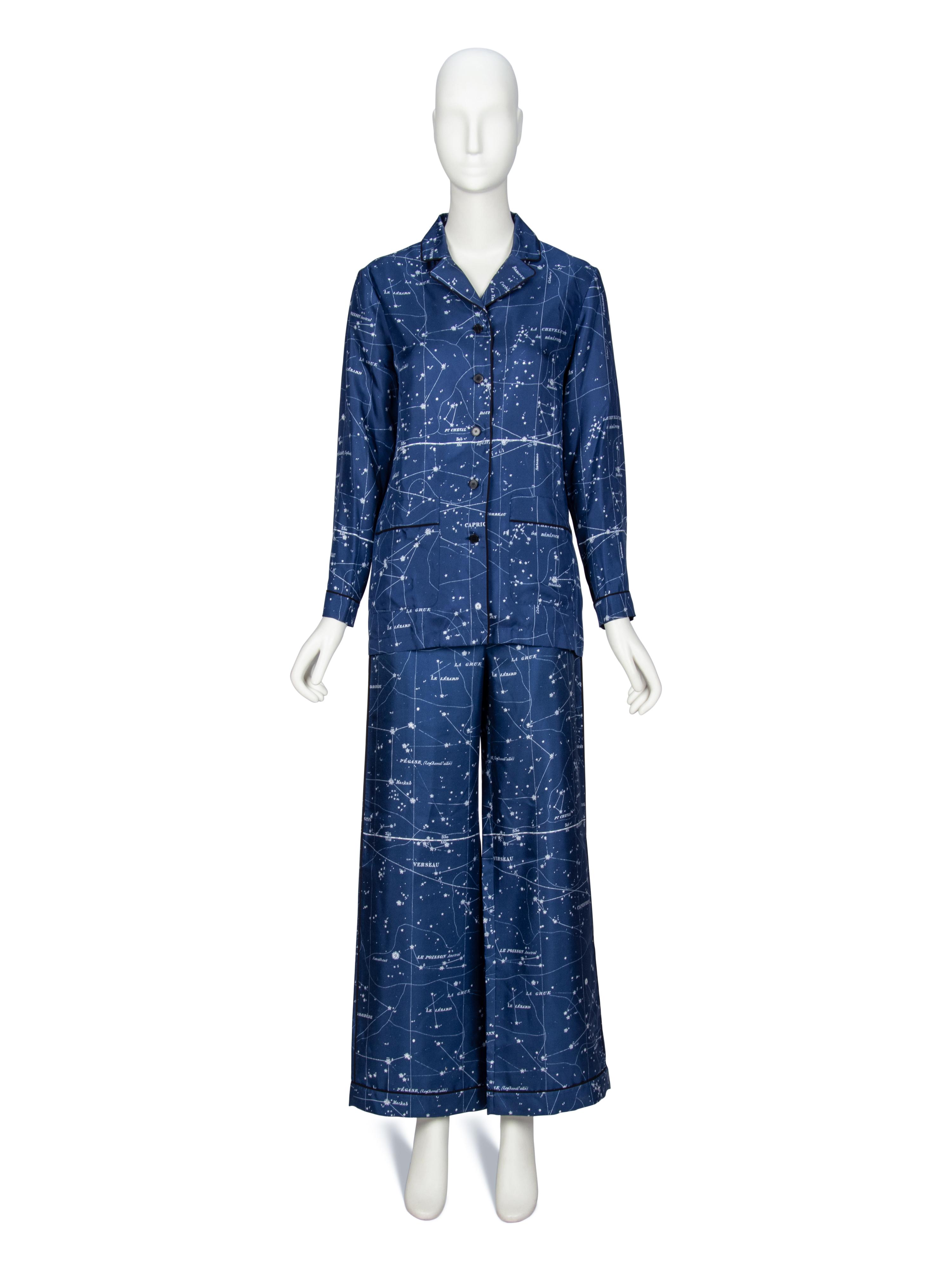 CHRISTIAN DIOR, ASTROLOGY-PRINT SILK TWILL PAJAMA ENSEMBLE