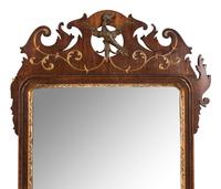 A Chippendale Carved and Parcel Gilt Walnut Looking Glass