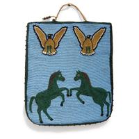 Plateau Beaded Flat Bag, with Horses and Eagles
