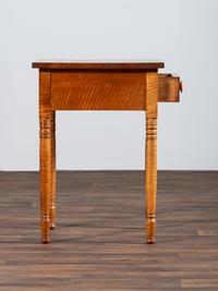 A Late Federal Tiger Maple One-Drawer Work Table