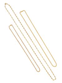 COLLECTION OF YELLOW GOLD NECKLACES