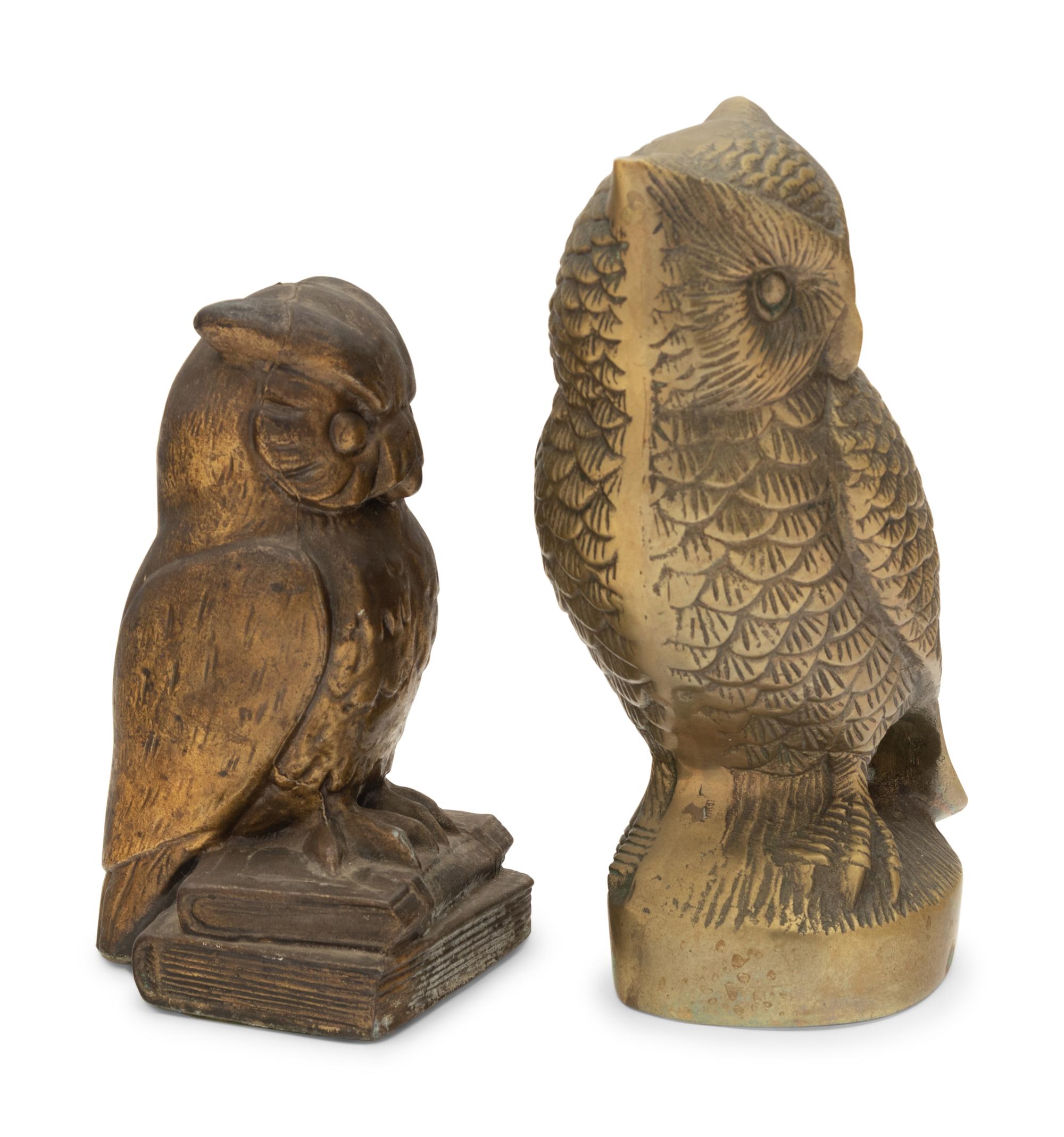 A Pair of Brass Owl Bookends