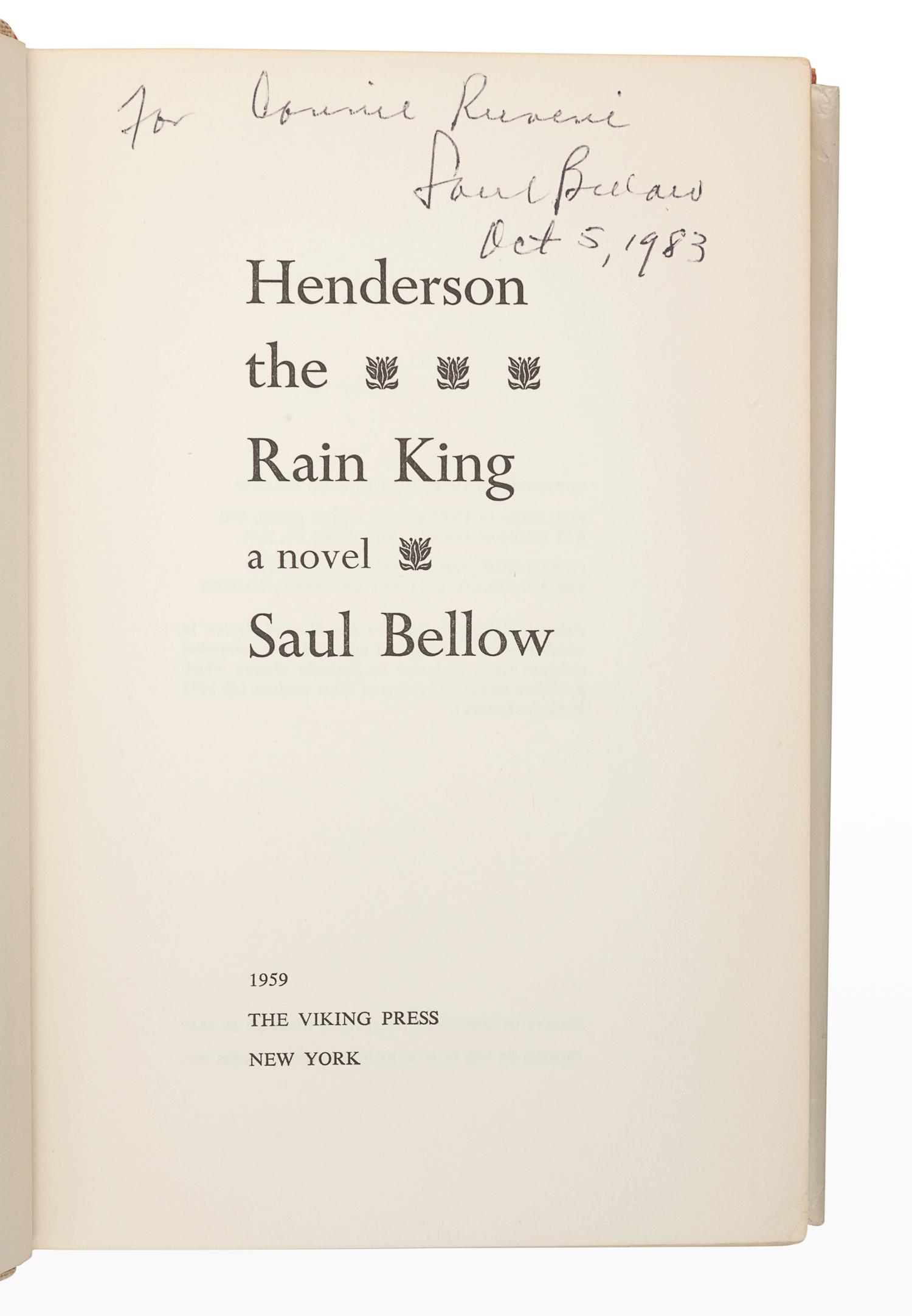 BELLOW, Saul (1915-2005). A group of 3 works, comprising:
