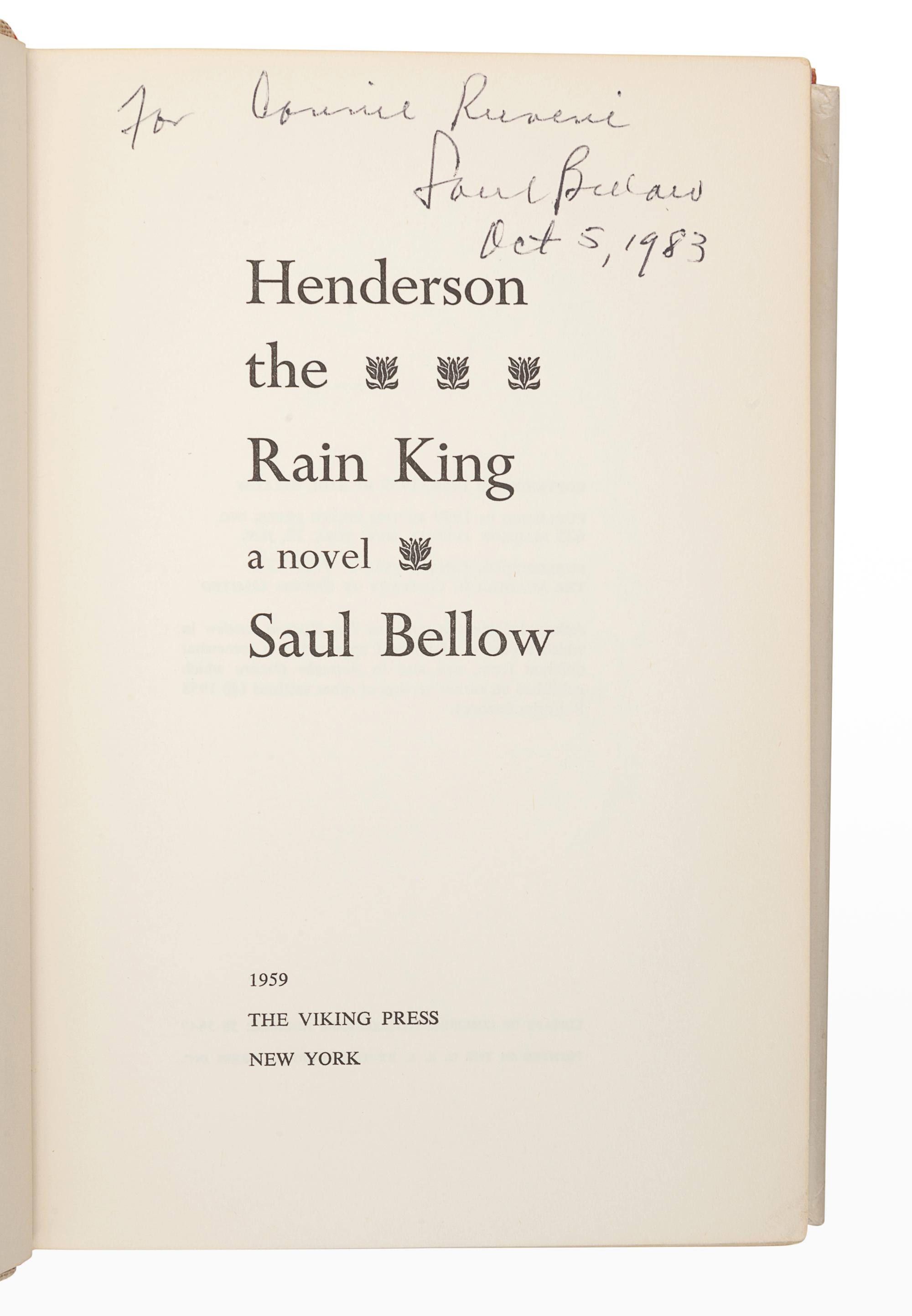 BELLOW, Saul (1915-2005). A group of 3 works, comprising: