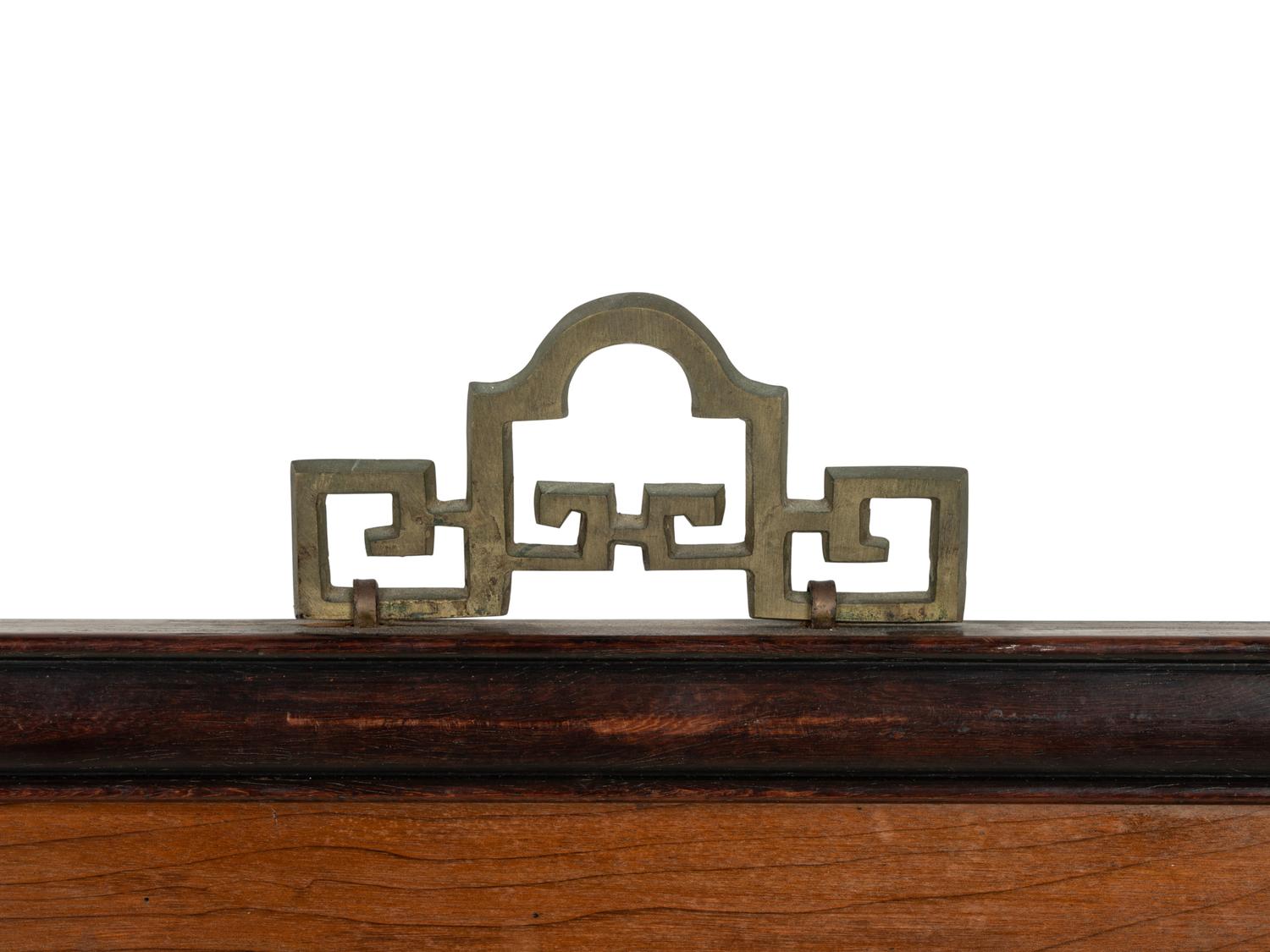 A Chinese Export Reverse-Painted Glass Mirror