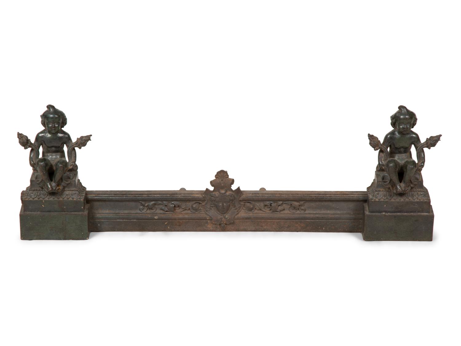 A Neoclassical Style Patinated Bronze Fire Fender — EARLY 20TH CENTURY