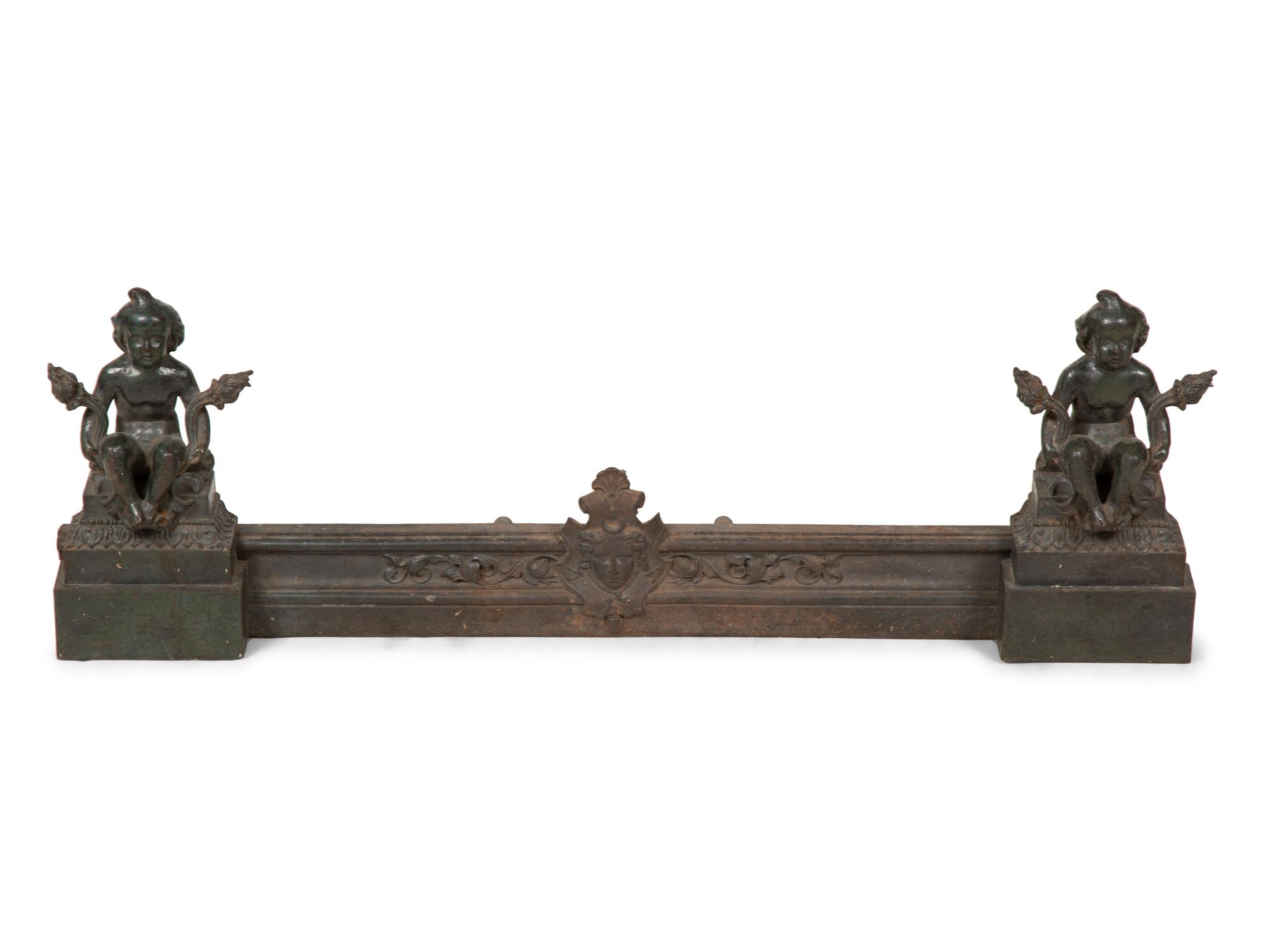 A Neoclassical Style Patinated Bronze Fire Fender — EARLY 20TH CENTURY