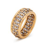 CARTIER, YELLOW GOLD AND STEEL RING