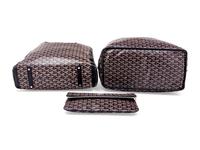 Three Goyard Bags: Two Totes and One Zip Pouch