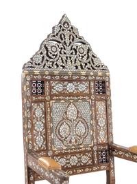 A Syrian Mother of Pearl Inlaid Armchair