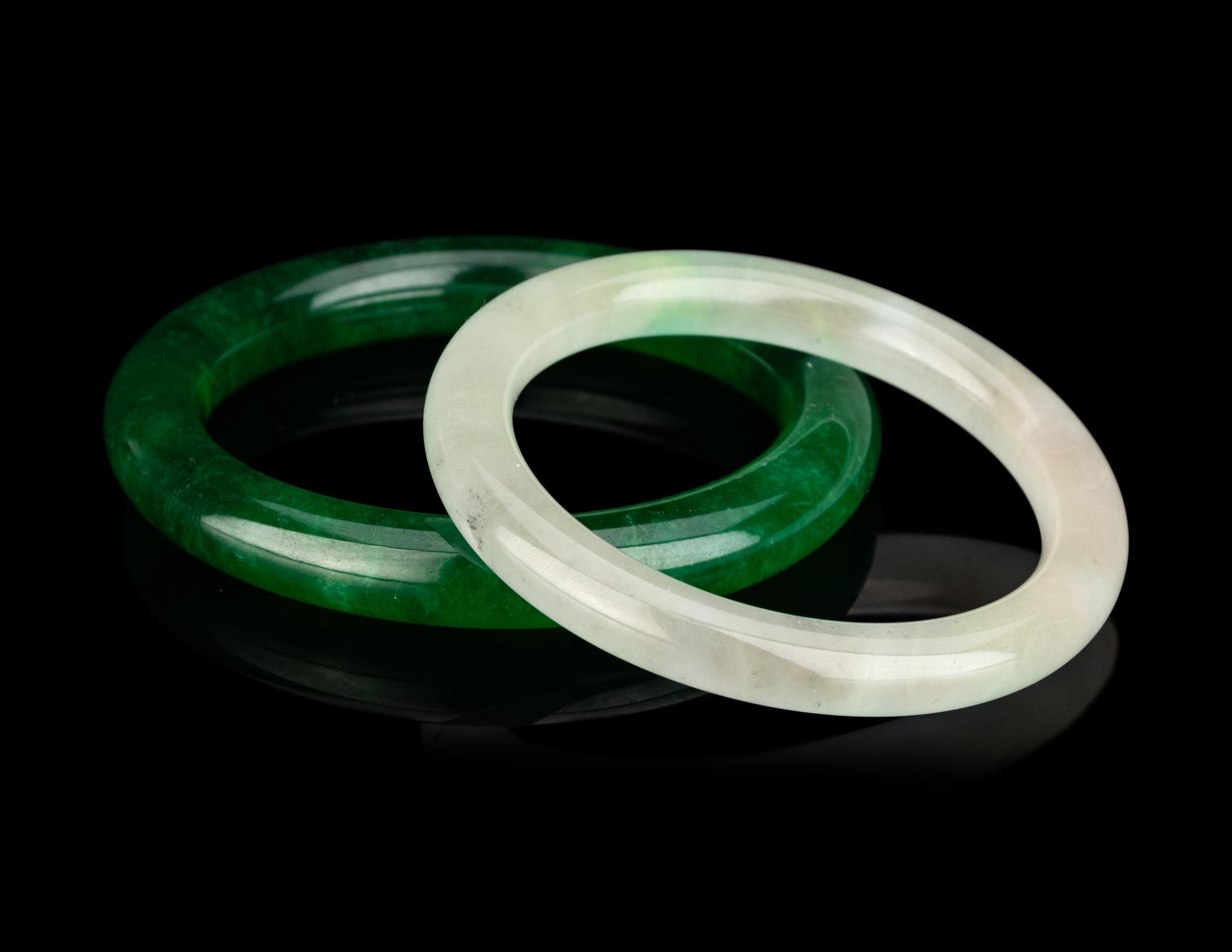 Two Chinese Hardstone Bracelets