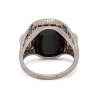 ART DECO, SARD, PEARL AND DIAMOND RING