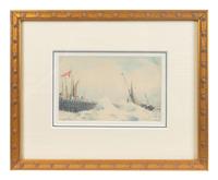 A Collection of Miniature American Nautical Watercolors — 20TH CENTURY