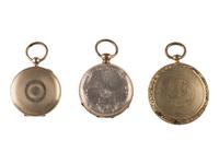 [EARLY PHOTOGRAPHY]. 11 lockets containing daguerreotypes and tintypes.