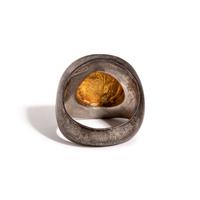 A Byzantine Gold Semissis with Cross Potent — Set in a silver ring