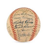 A 1943 Cleveland Indians Team Signed Autograph Baseball