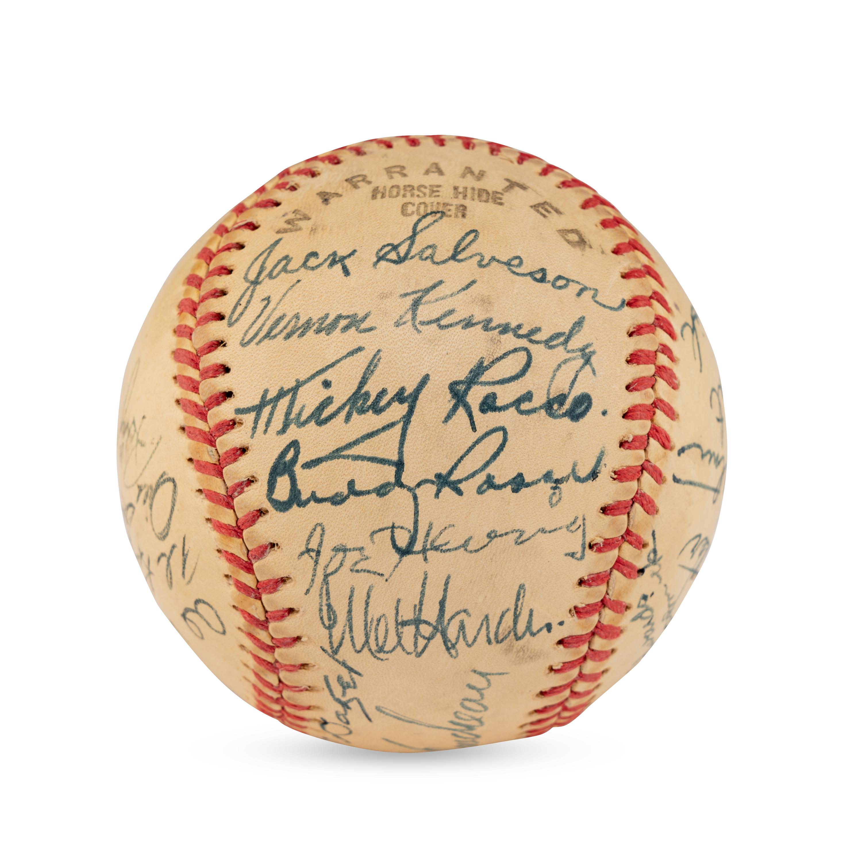 A 1943 Cleveland Indians Team Signed Autograph Baseball