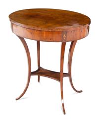 A Biedermeier Burlwood Side Table