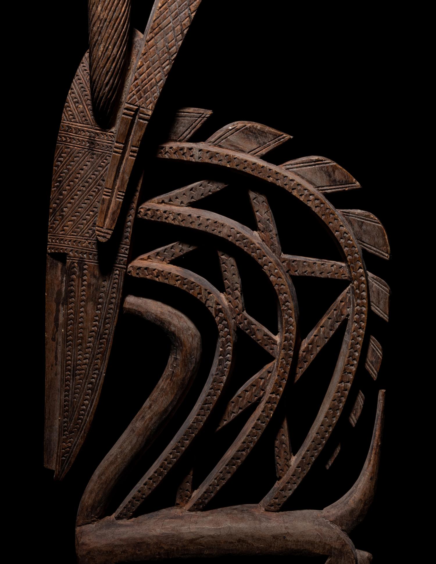 A Bamana Wood Antelope (Chiwara)
