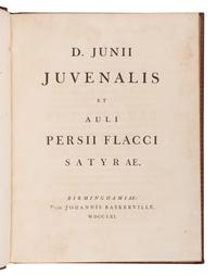 [BASKERVILLE PRESS]. A complete bound set of classical texts uniformly bound in fine 18th-century morocco, all published in Birmingham by Baskerville, comprising: