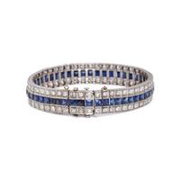 ART DECO, DIAMOND AND SYNTHETIC SAPPHIRE BRACELET