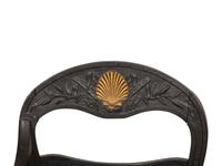 A Pair of Italian Black-Painted and Parcel Gilt Gondola Chairs