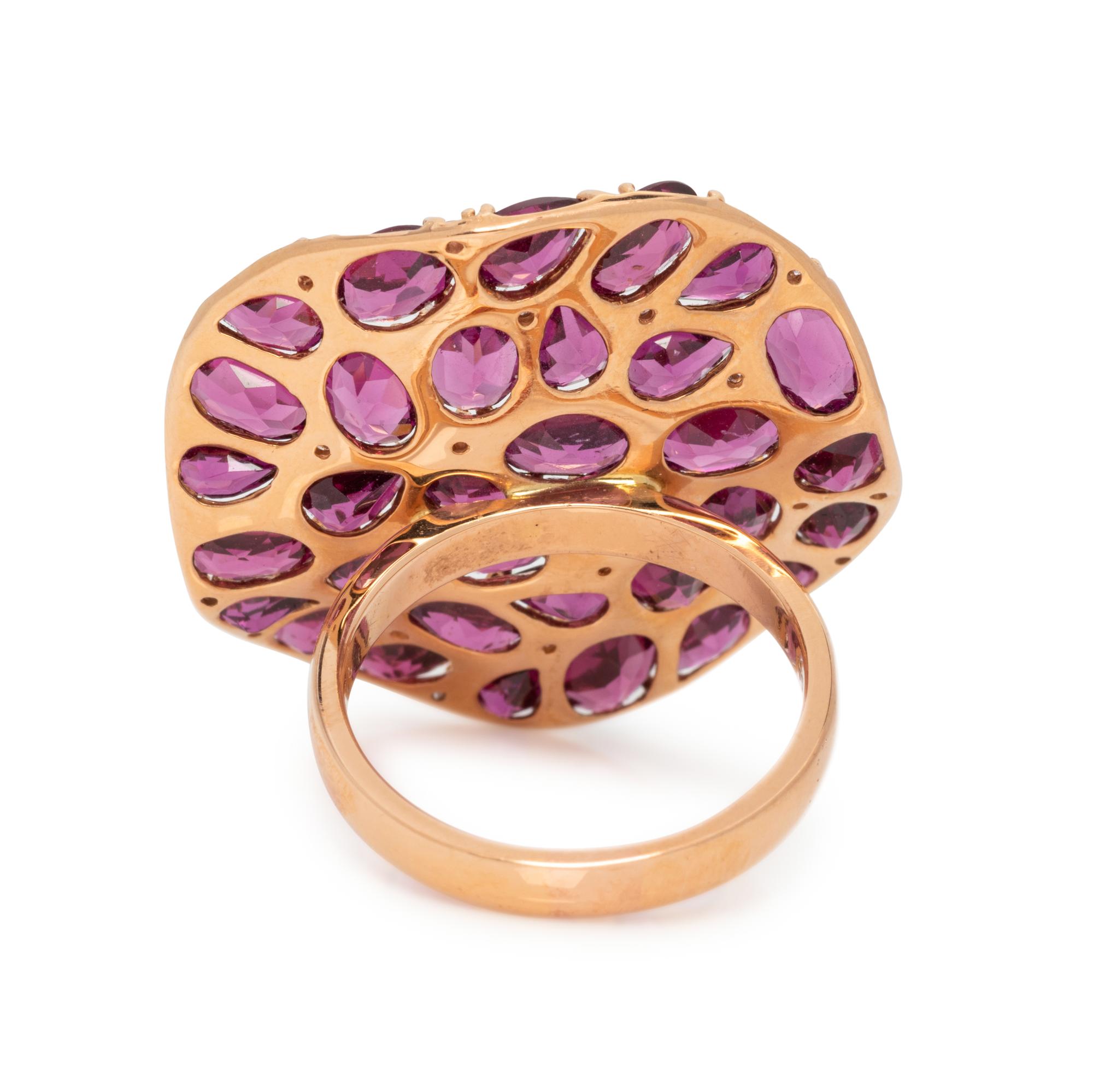 PURPLE GEMSTONE AND DIAMOND RING
