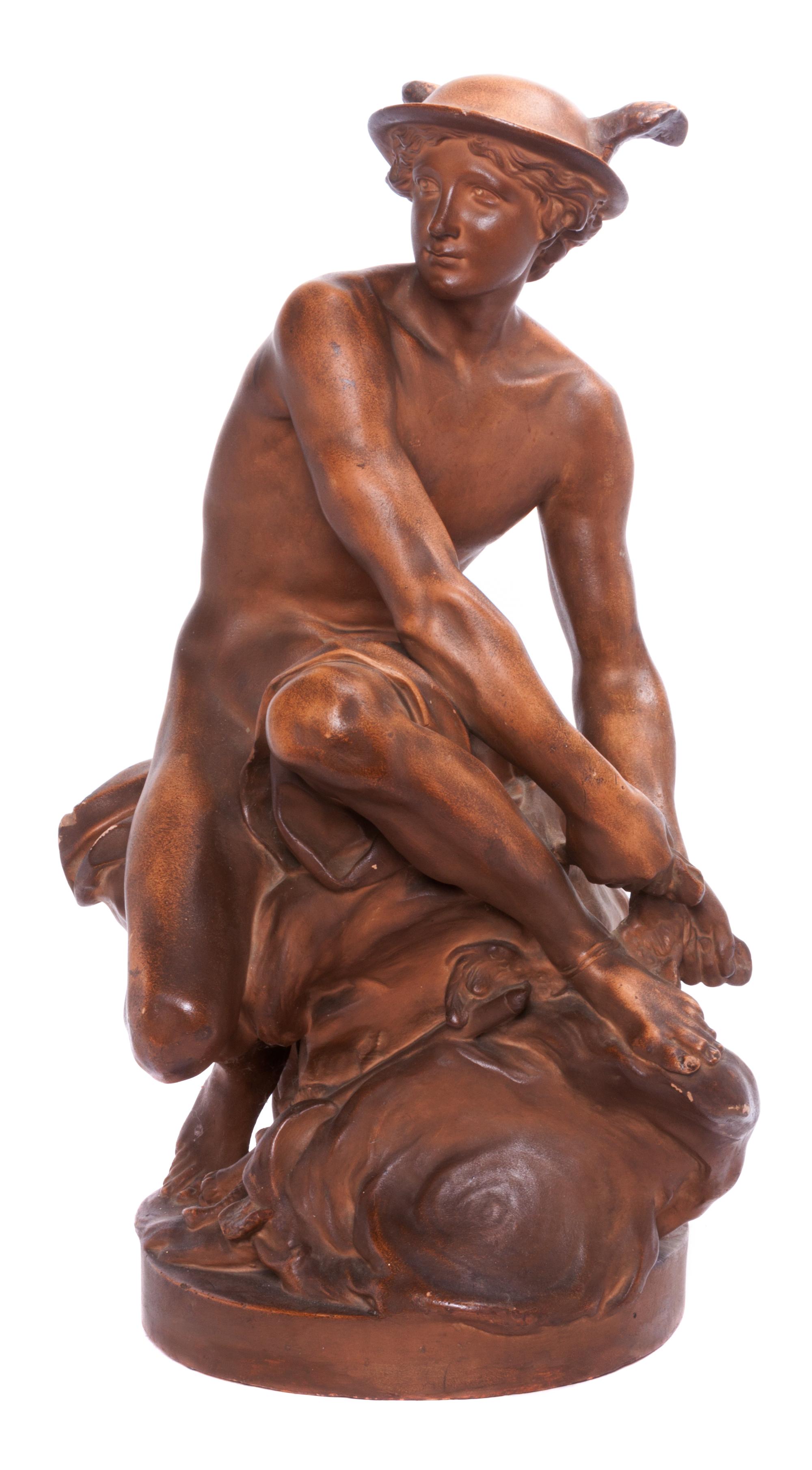 A Neoclassical Plaster Figure Height 24 inches.