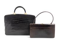 Three Vintage Alligator and Crocodile Accessories; Two Saks, One Rosenfeld, 1970-90s