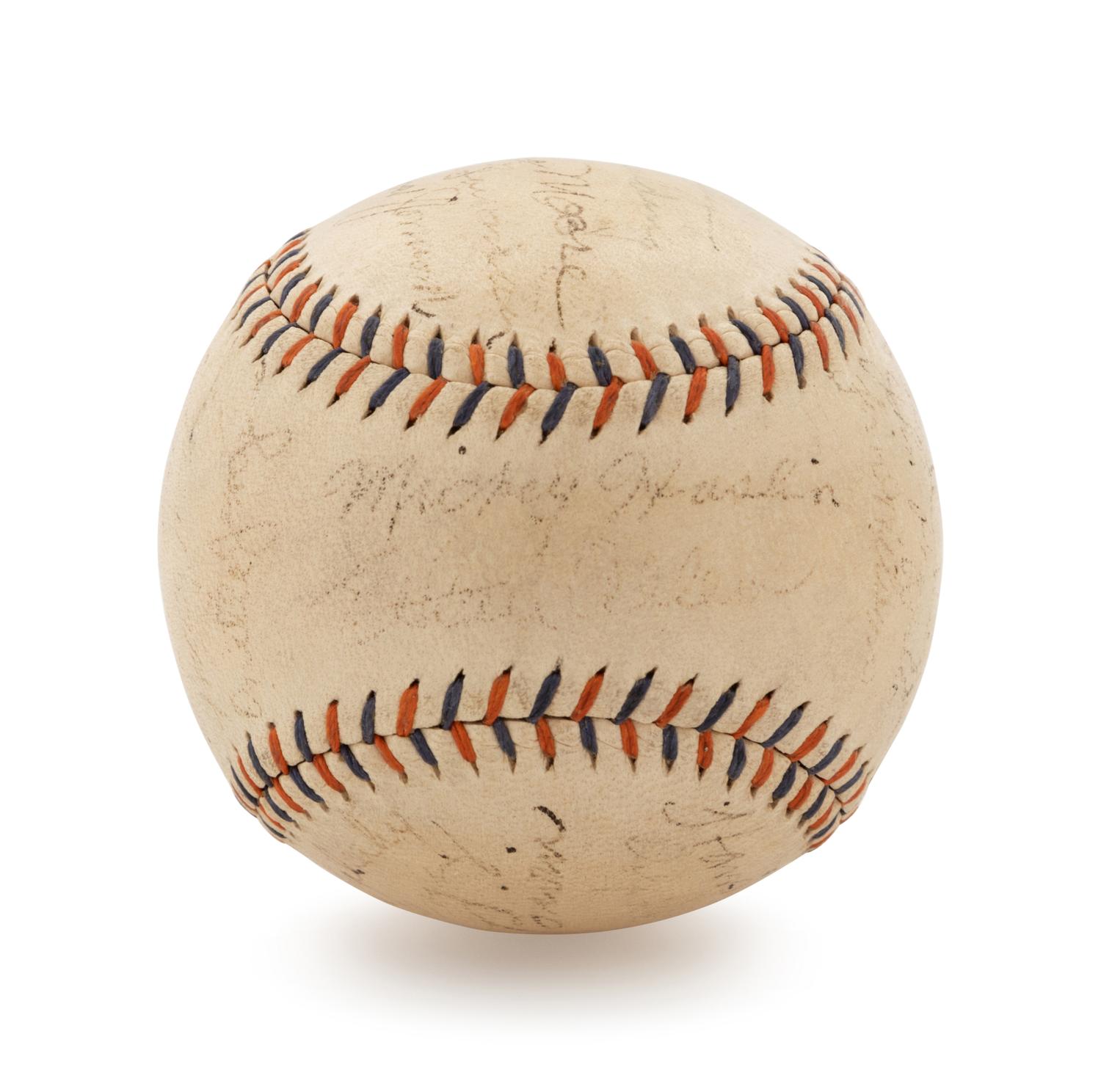 A 1935 Philadelphia Phillies Multi-Signed Baseball and Babe Ruth Home Run Special Retail Box,