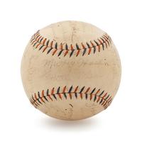 A 1935 Philadelphia Phillies Multi-Signed Baseball and Babe Ruth Home Run Special Retail Box,