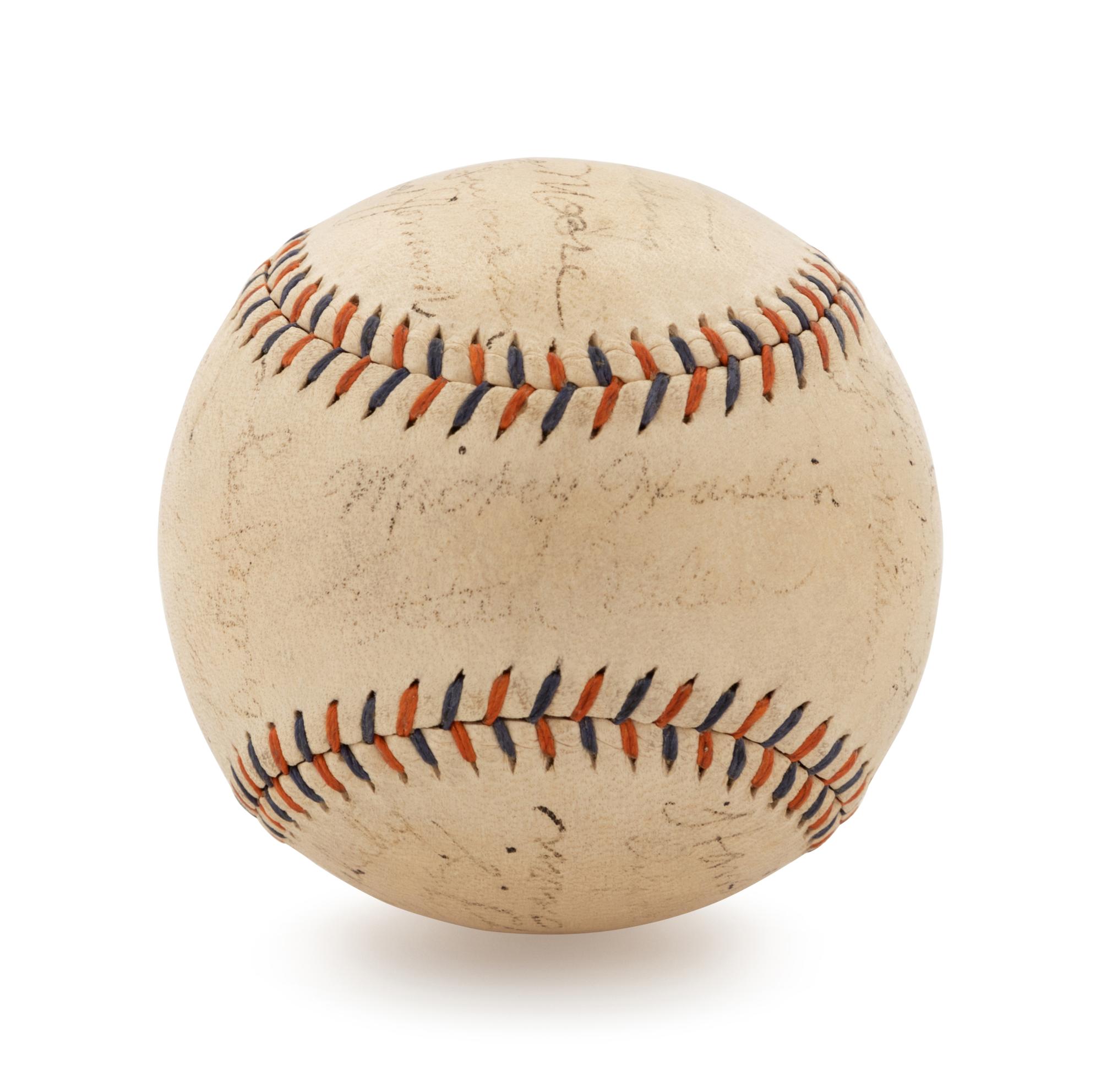 A 1935 Philadelphia Phillies Multi-Signed Baseball and Babe Ruth Home Run Special Retail Box,