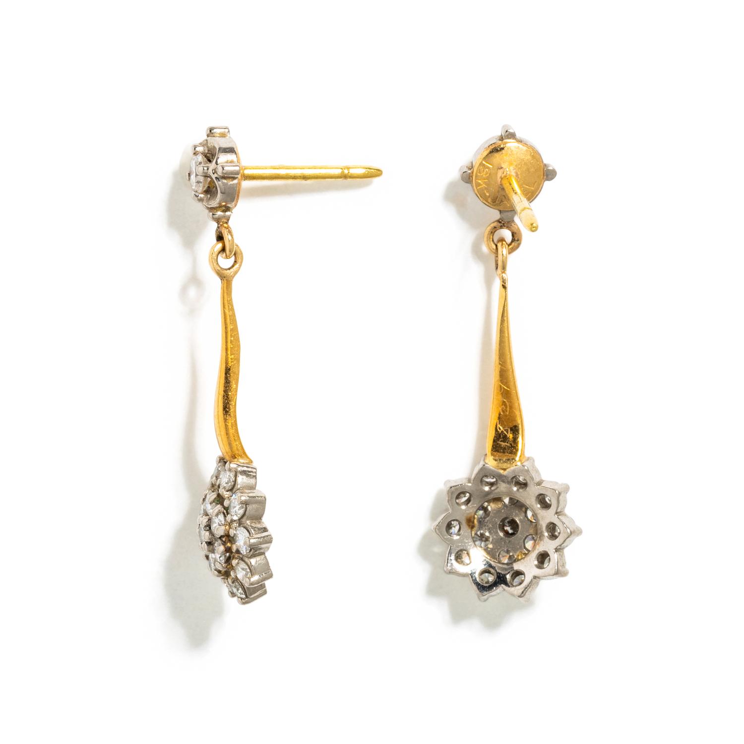 BICOLOR GOLD AND DIAMOND EARRINGS