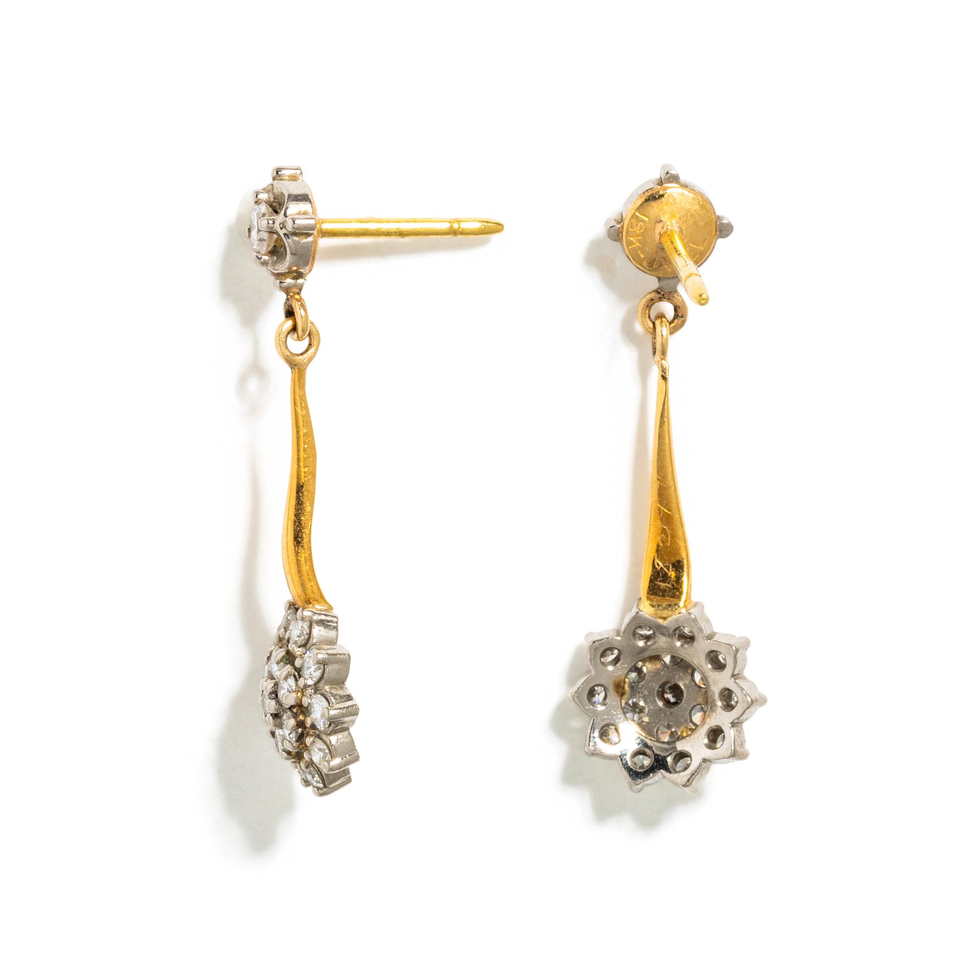 BICOLOR GOLD AND DIAMOND EARRINGS