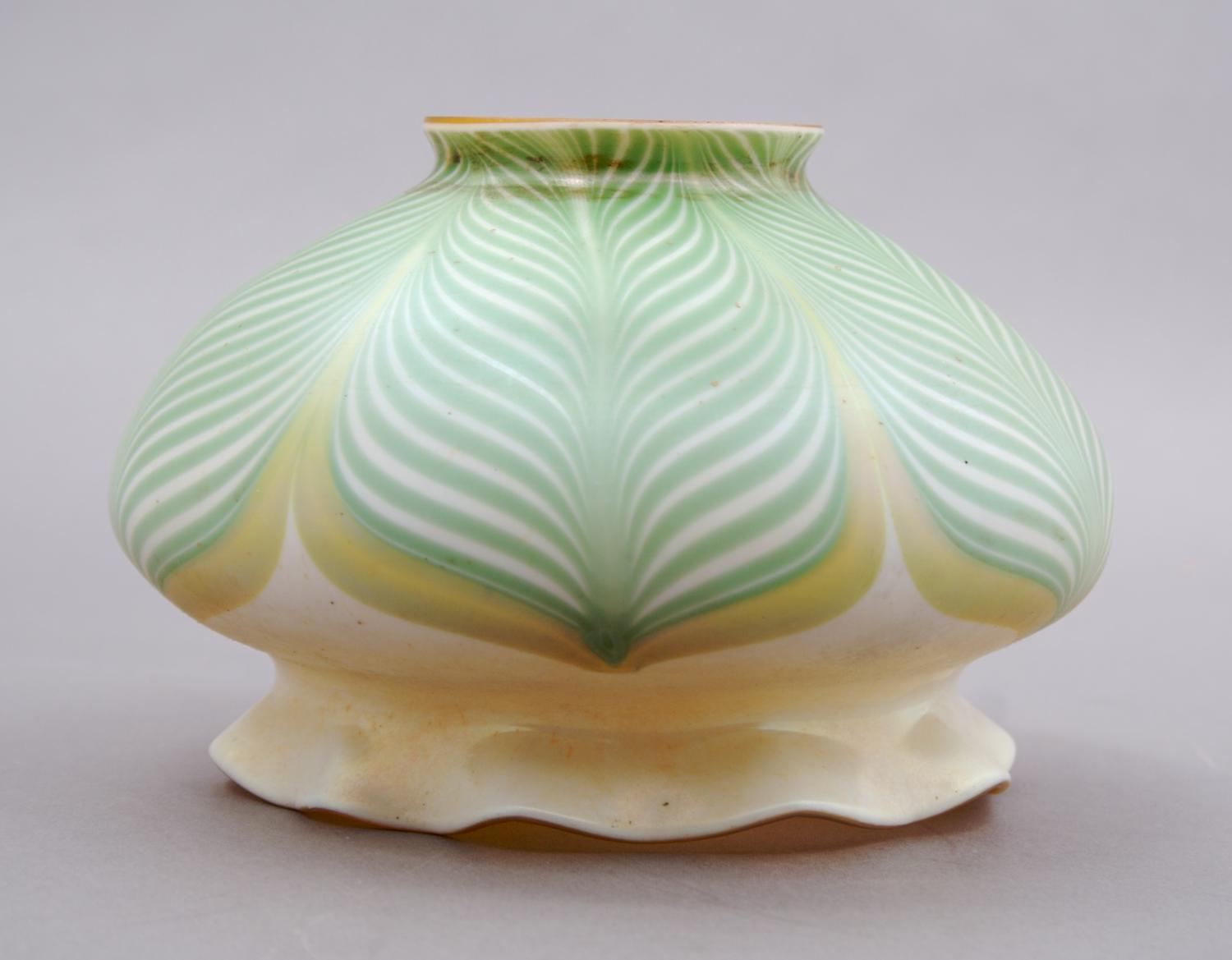 A Quezal Glass Shade, Height 3 1/2 inches.