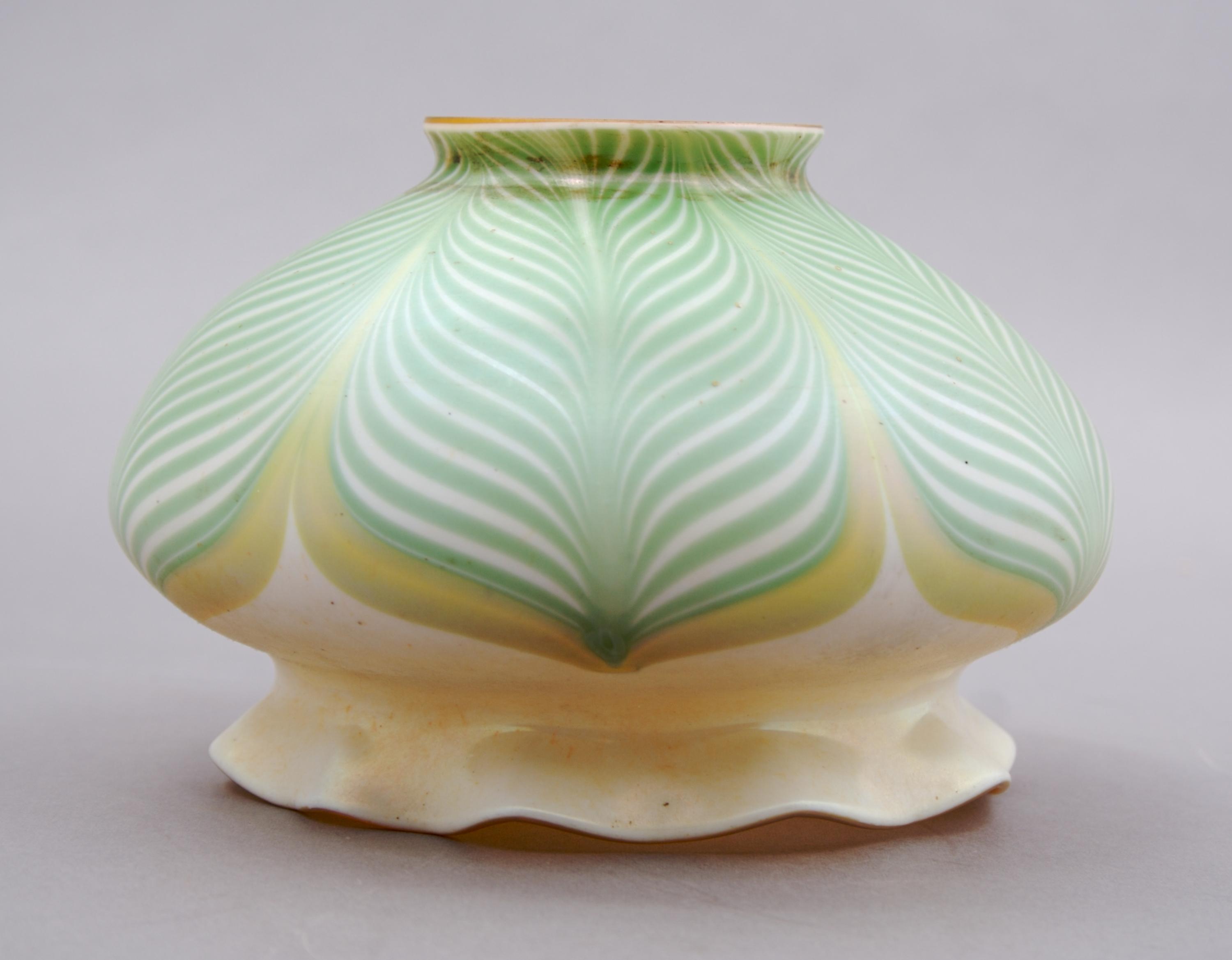 A Quezal Glass Shade, Height 3 1/2 inches.