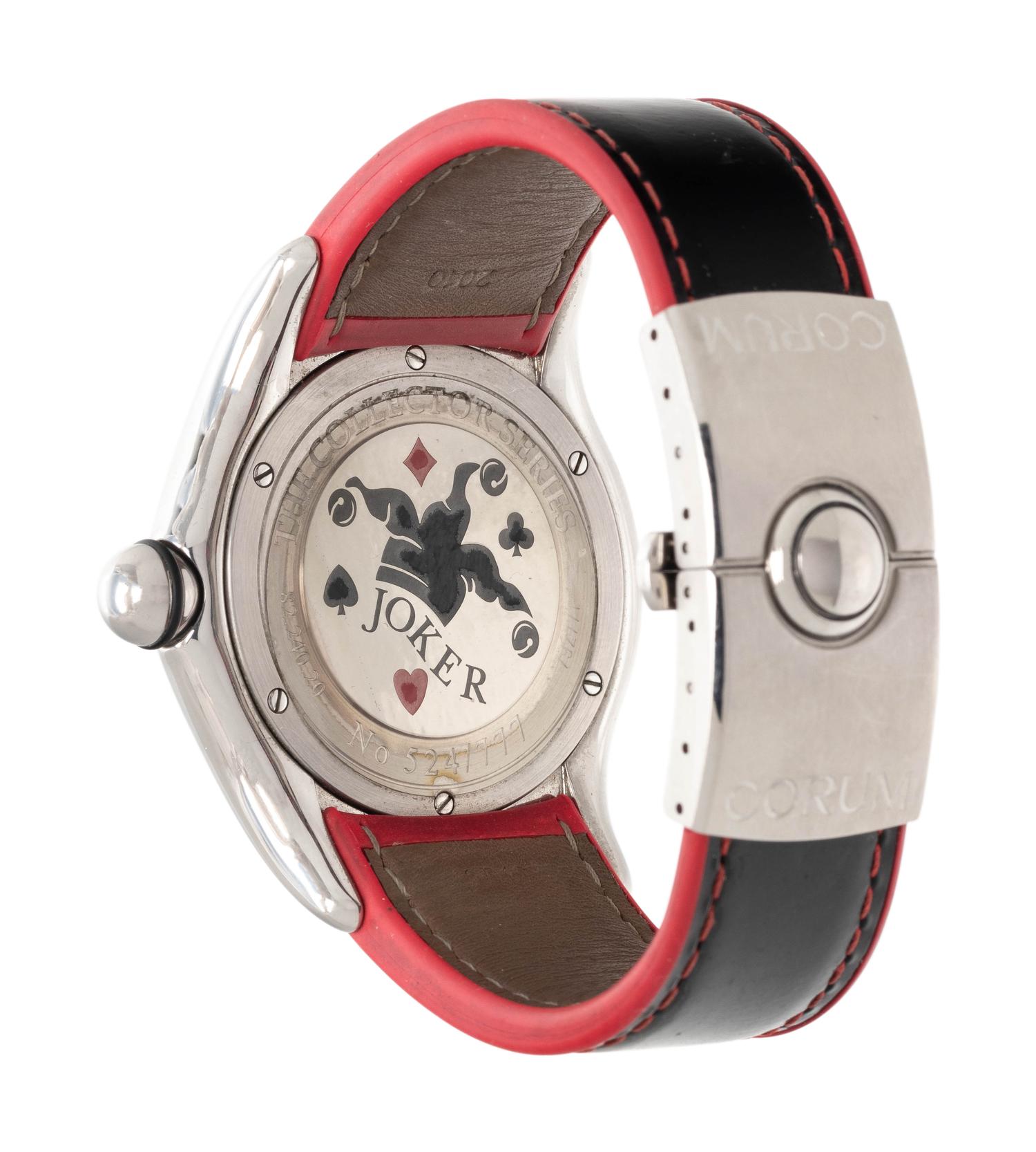 CORUM, REF. 82.240.20 STAINLESS STEEL LIMITED EDITION BUBBLE 'JOKER' WRISTWATCH