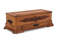 An Ideal Soprano Interchangeable Cylinder Music Box in an Oak Case by Mermod Frères