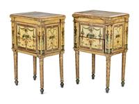 A Pair of North Italian Neoclassical Painted Commodini