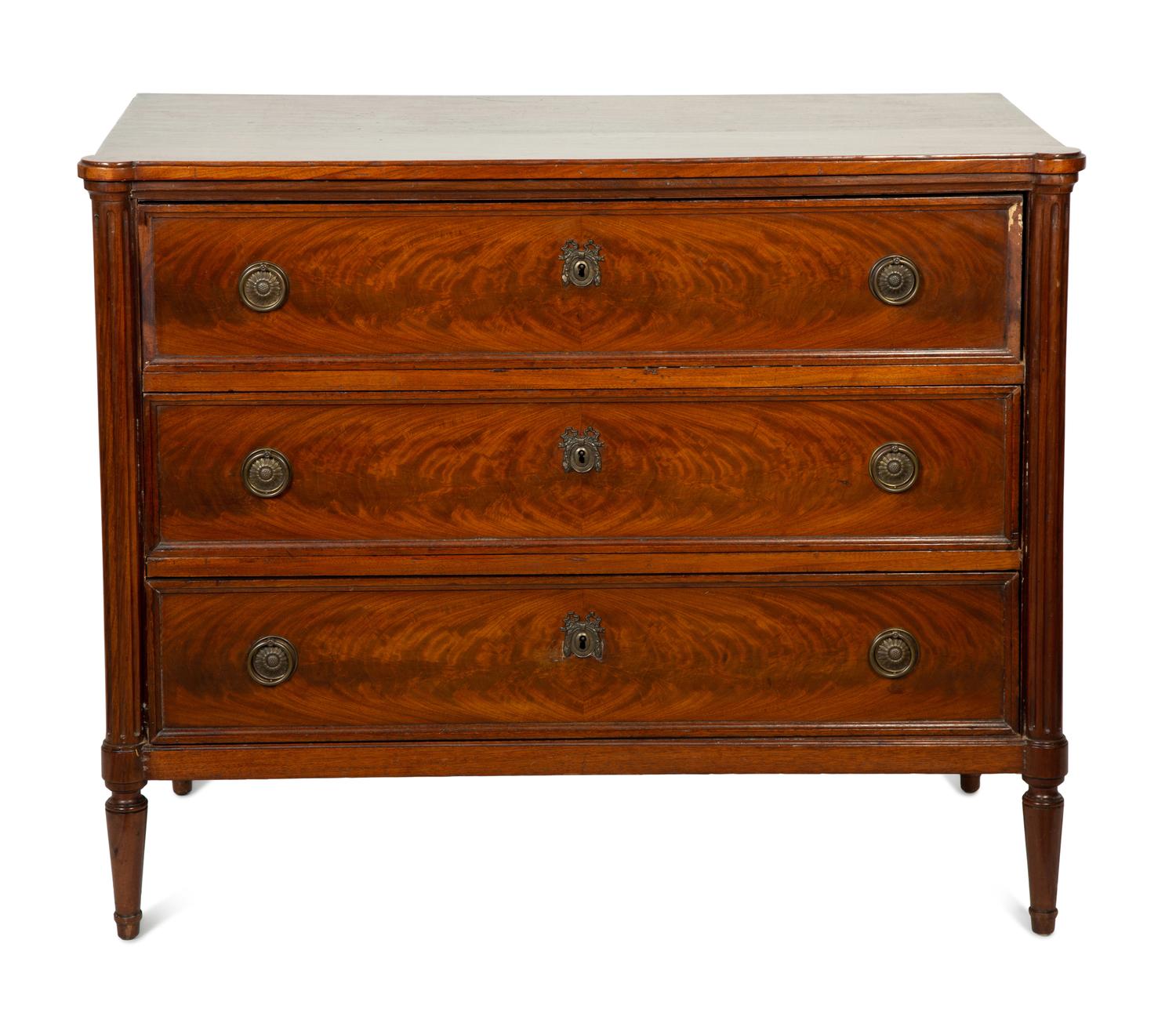 A Louis XVI Style Mahogany Commode
