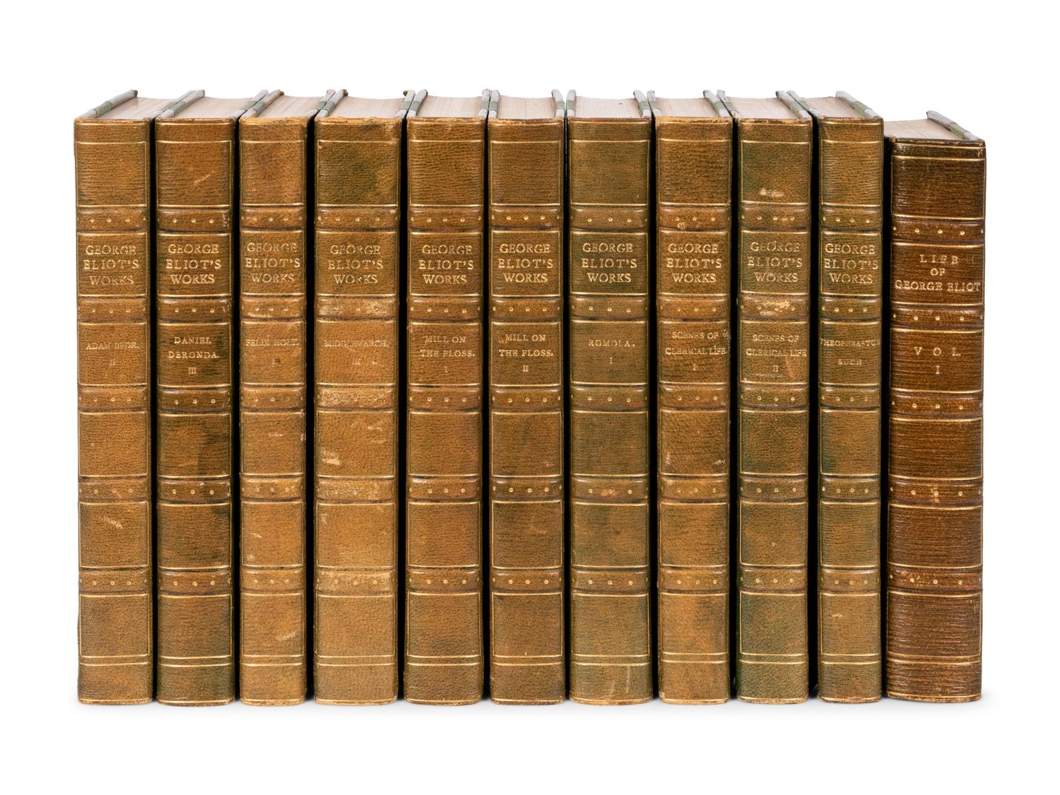 ELIOT, George (1819-1880), and others. A uniformly bound group of 9 works in 11 volumes, comprising: