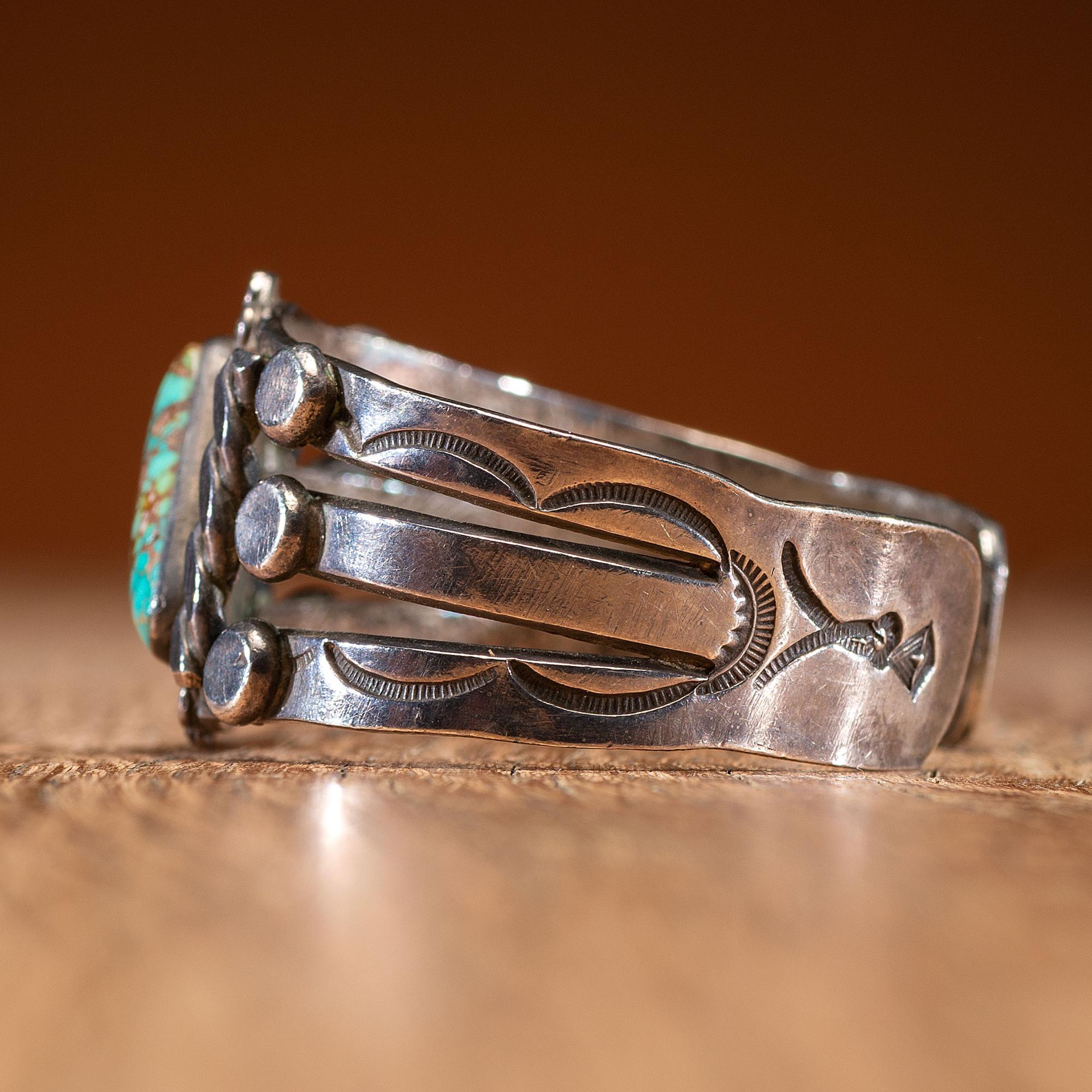 Navajo Silver and Turquoise Cuff Bracelet