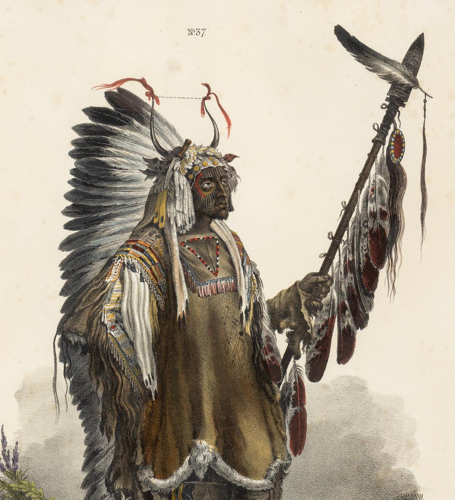 BODMER, Karl (1809-1893), after Mandan Chef (Plate 37) Chef Mandan