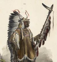 BODMER, Karl (1809-1893), after Mandan Chef (Plate 37) Chef Mandan