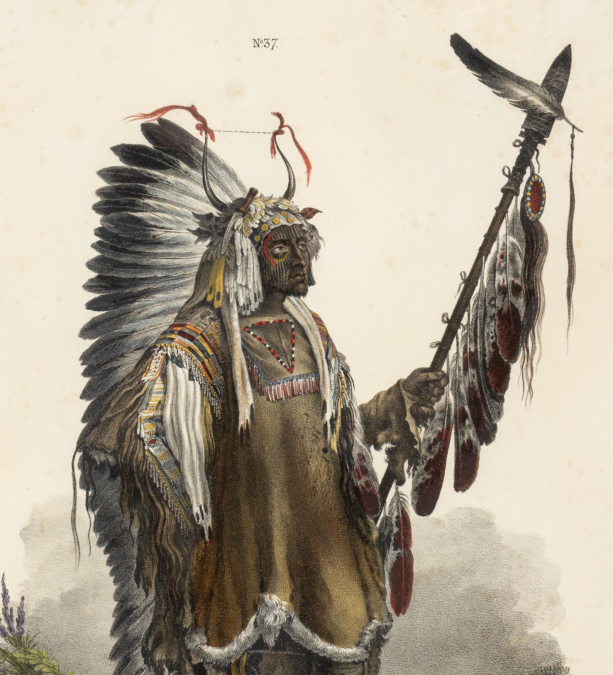 BODMER, Karl (1809-1893), after Mandan Chef (Plate 37) Chef Mandan