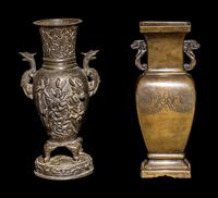 Two Japanese Bronze Vases