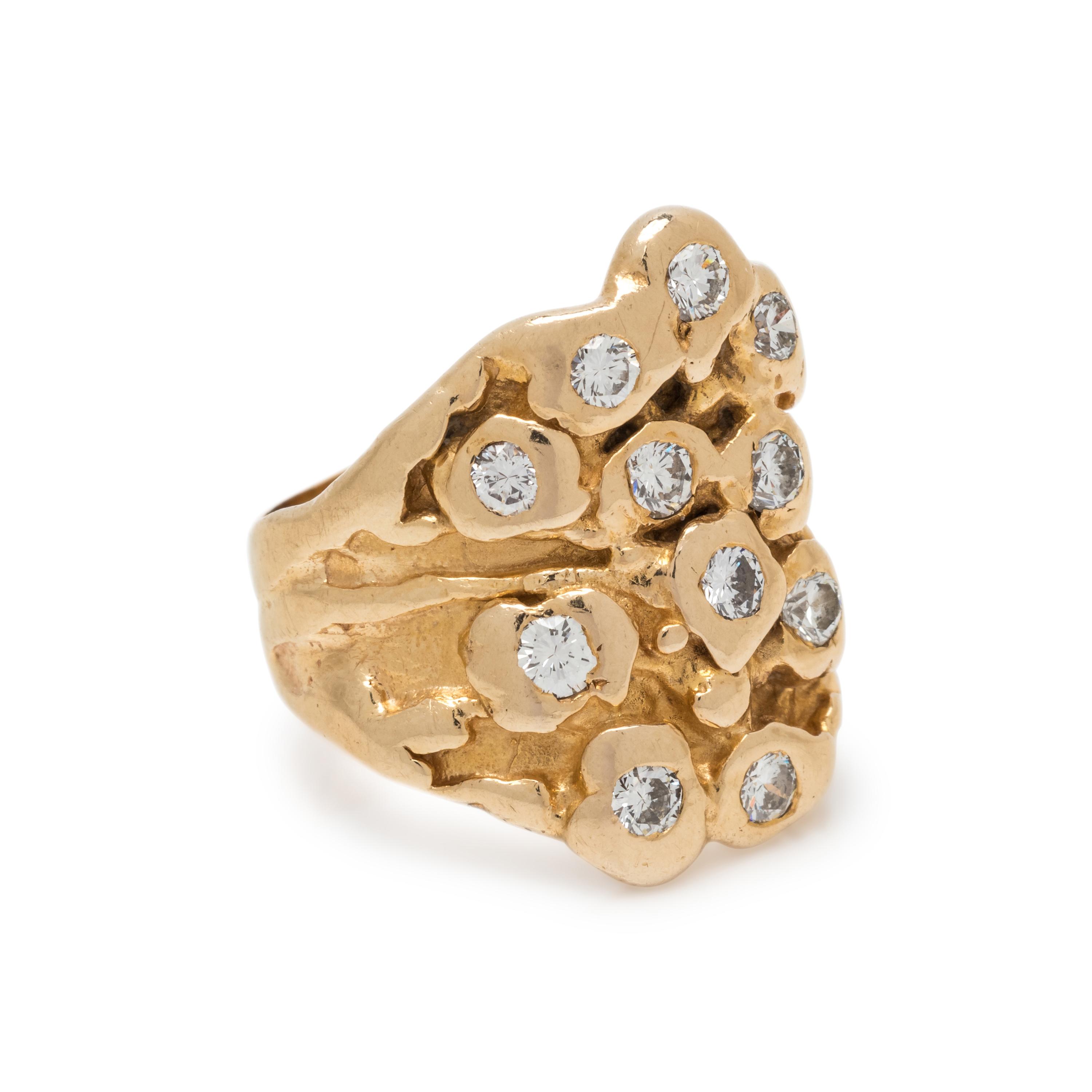 YELLOW GOLD AND DIAMOND RING