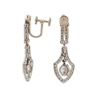 EDWARDIAN, DIAMOND PENDANT EARRINGS