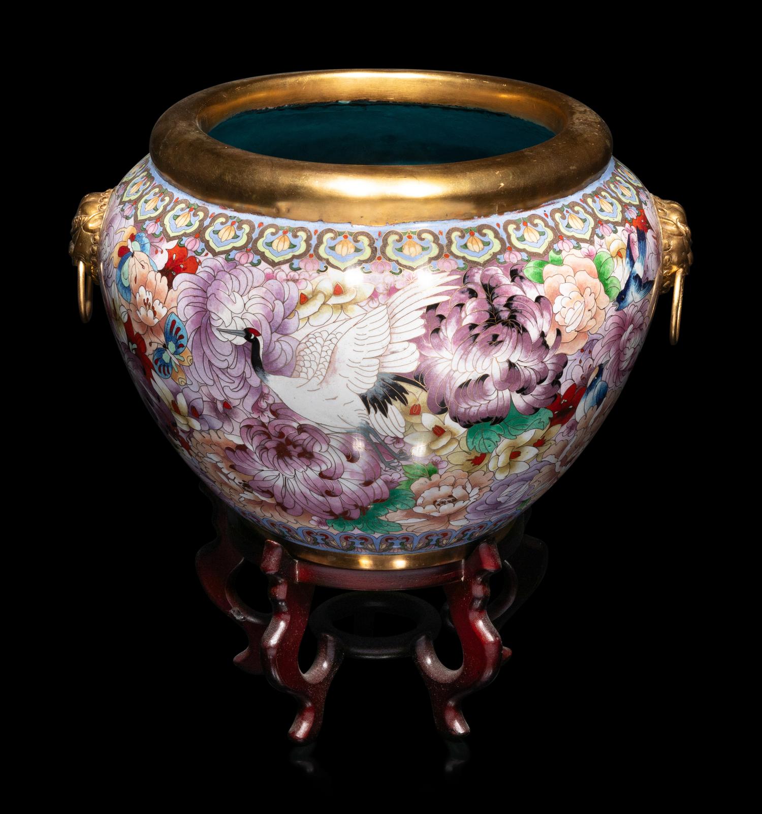Three Large Chinese Cloisonné Vessels