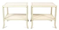 A Pair of Contemporary Painted Side Tables Height 26 x width 27 7/8 x depth 22 inches. — 20TH CENTURY